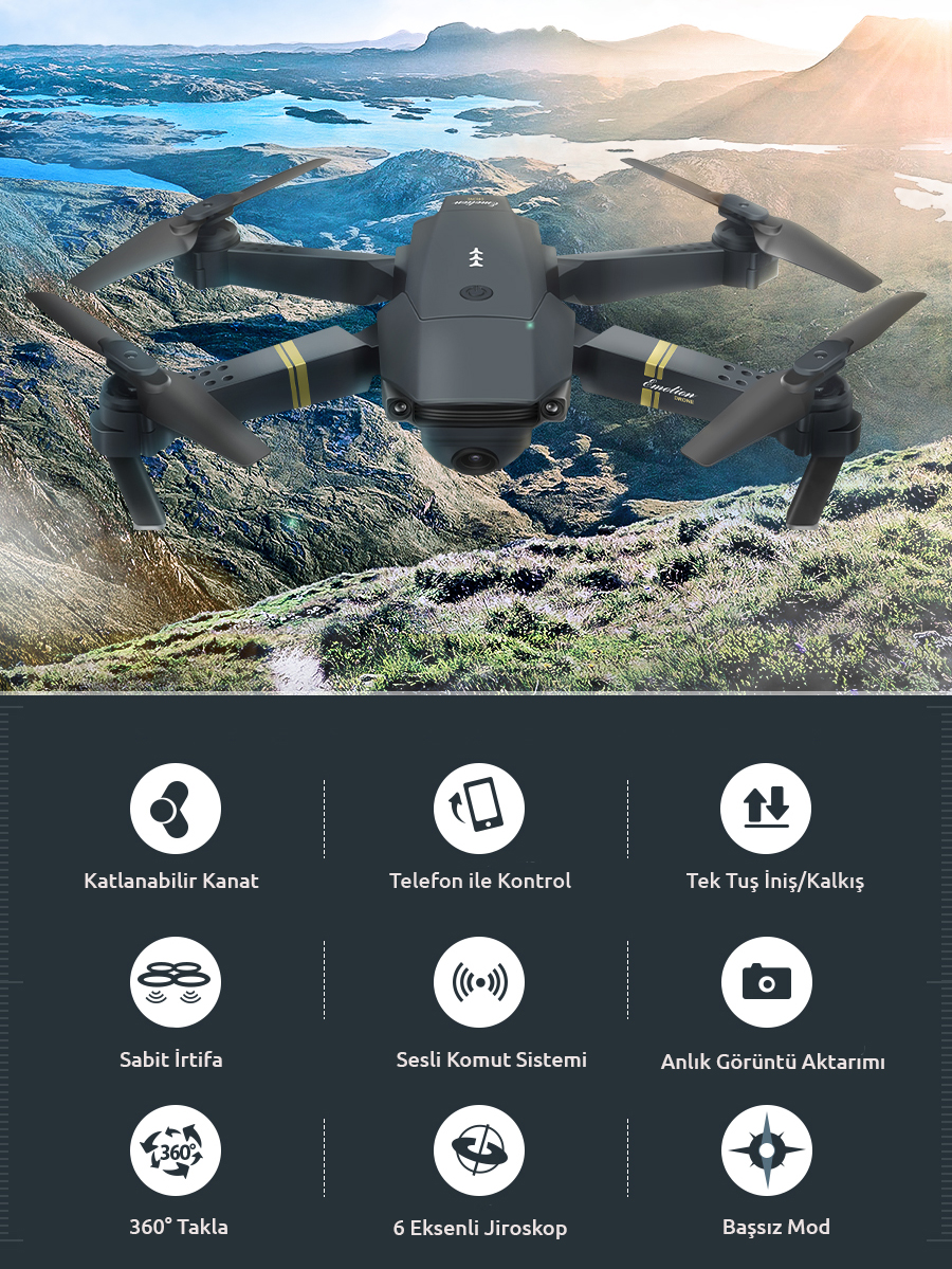 Aden E58 Drone Fiyatı Aden E58 Fly More Combo Satın Al
